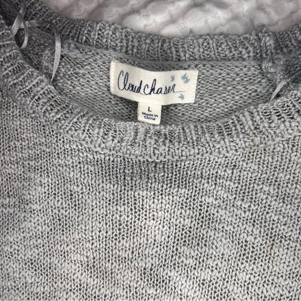Cloud Chaser‎ Gray Knit Sweater Multicolor Stripes Long Sleeve Pullover | Size L - Picture 5 of 7